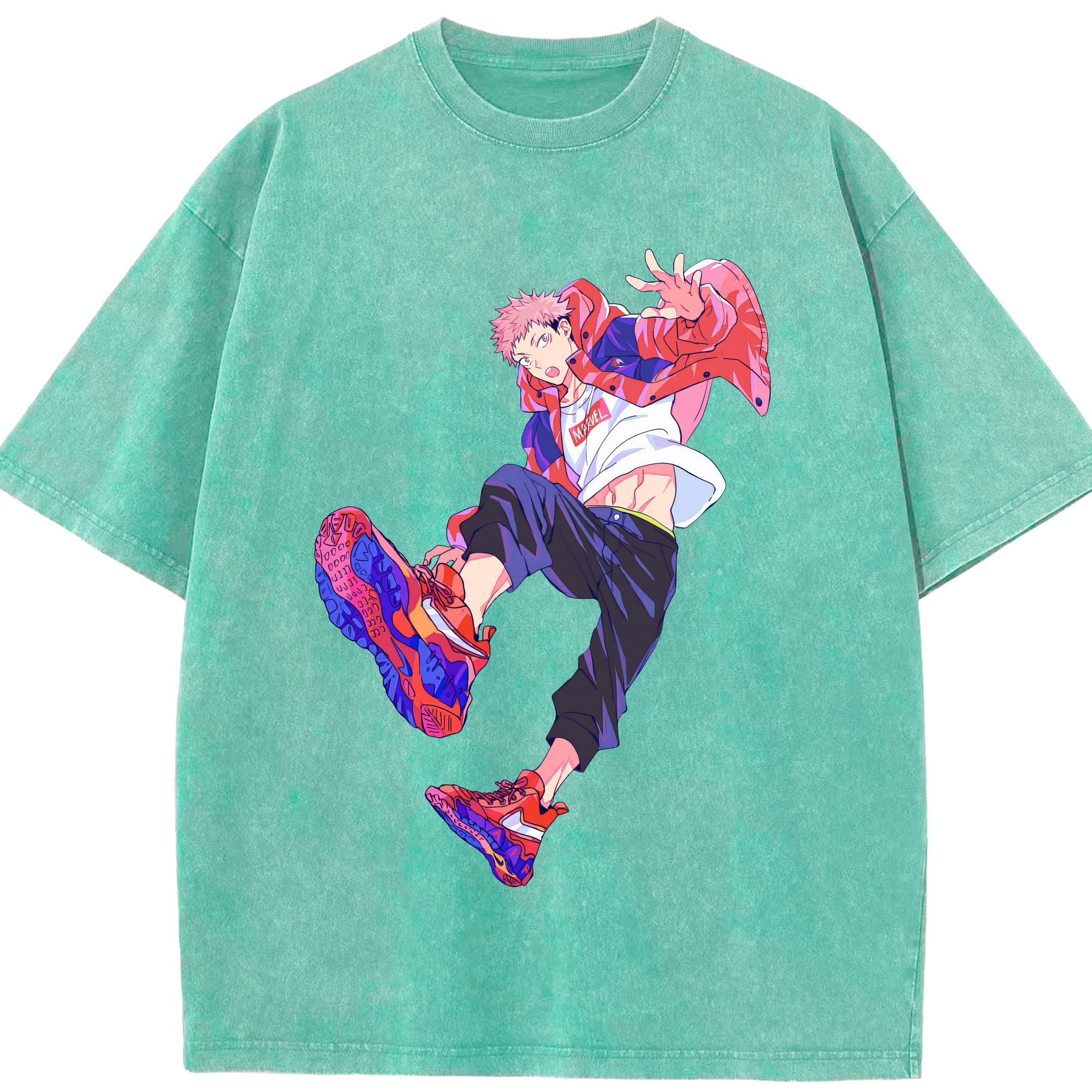 （画像用） 呪術廻戦 Jujutsu Kaisen 綿100% ヴィンテージ風 半袖Tシャツ（フロントプリント）